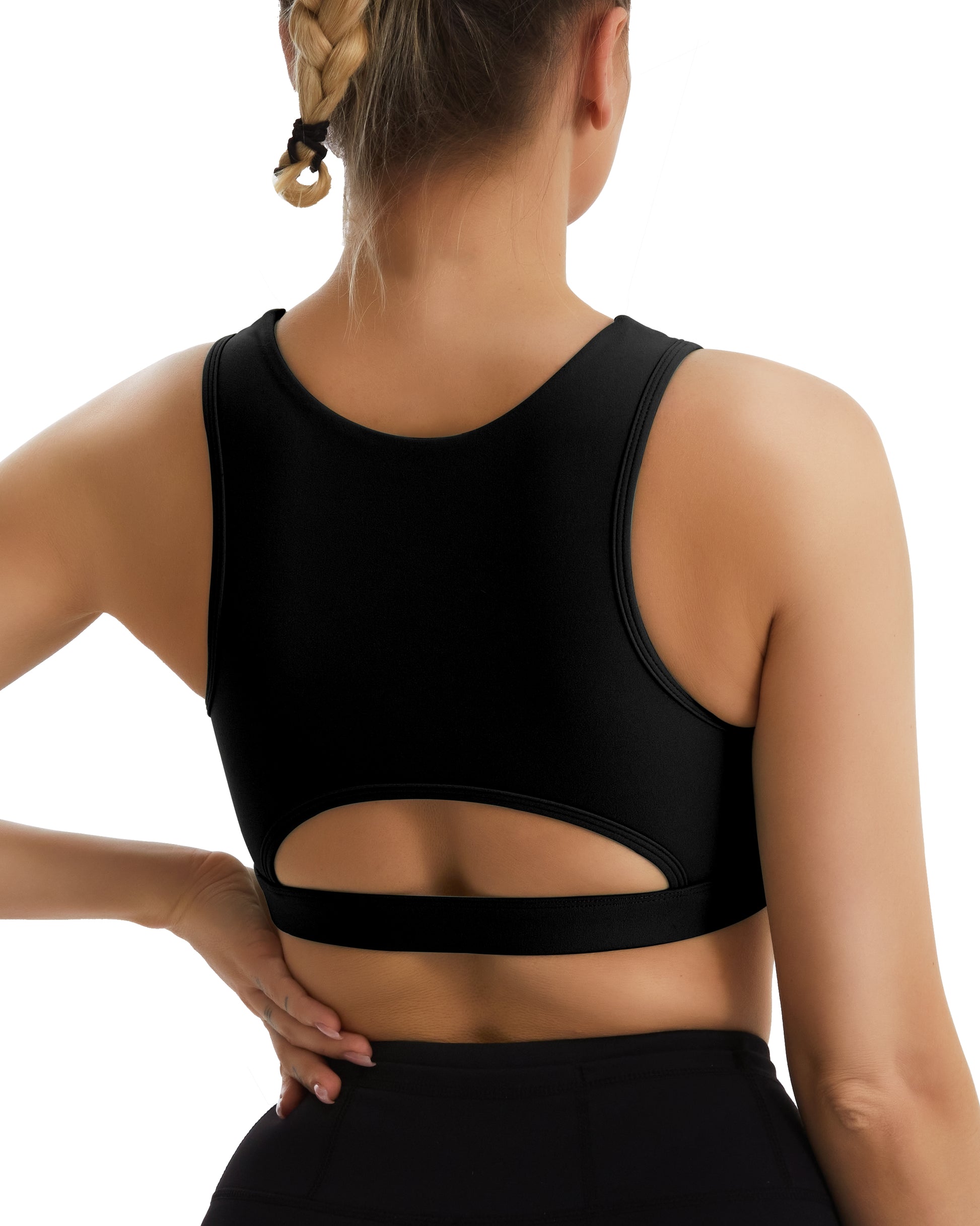 Buy Push up Sports Bra for Women Sexy Hollow Crop Tops with Removable Cups  Workout Fitness Yoga Bra Medium Support, Black, XX-Large at
