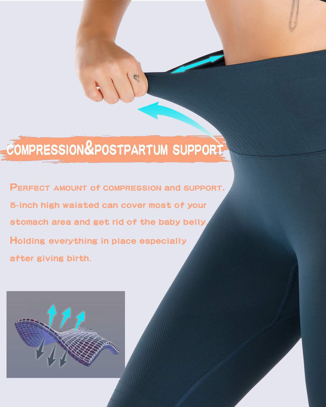 5 inches High Waist Tummy Control Compression Leggings