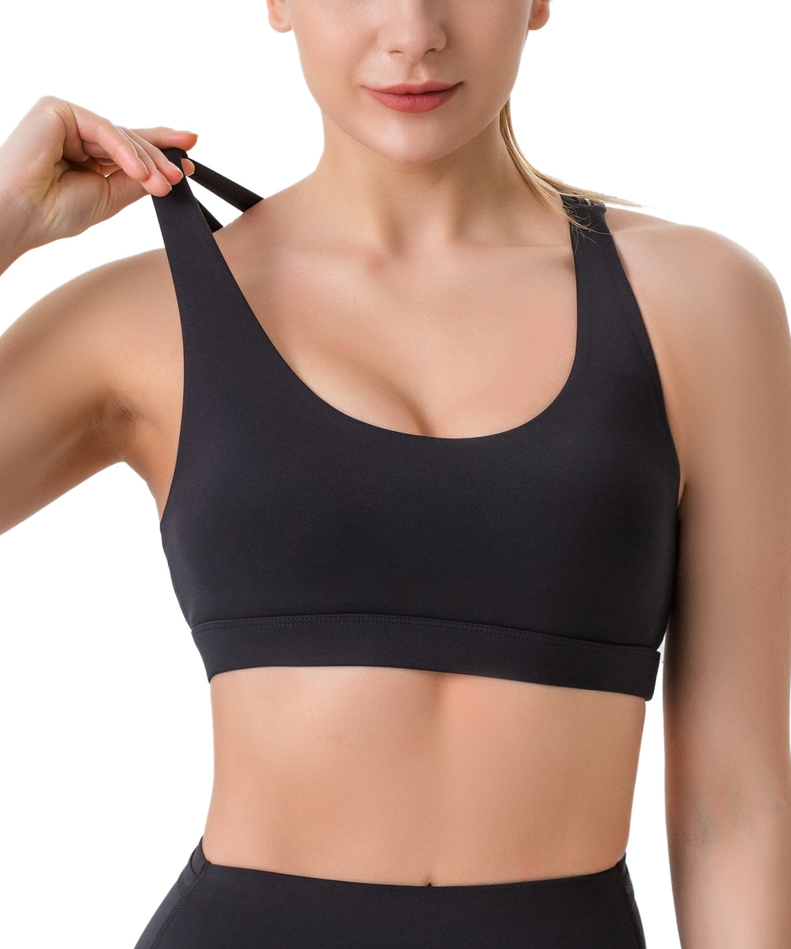 Eco-friendly Back Strapped Sports Bra IDÉALE Ruby E-store  -  Polish manufacturer of sportswear for fitness, Crossfit, gym, running.  Quick delivery and easy return and exchange