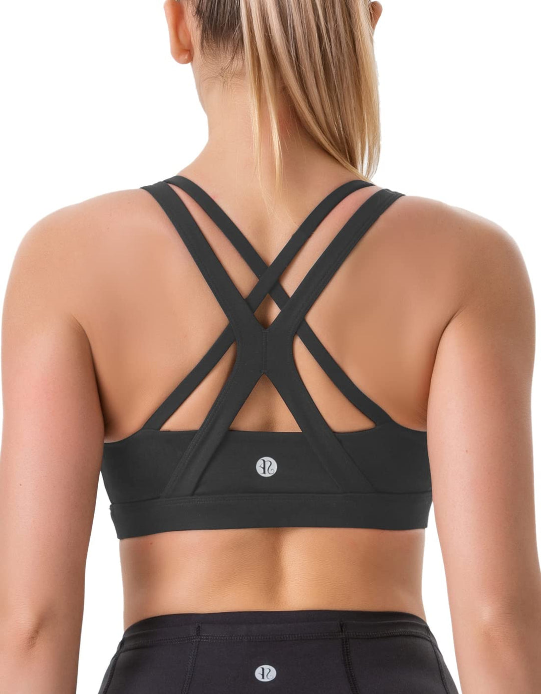 RUNNING GIRL Sports Bra for Women, Medium-High Support Criss-Cross Back Strappy Padded Sports Bras Supportive Workout Tops