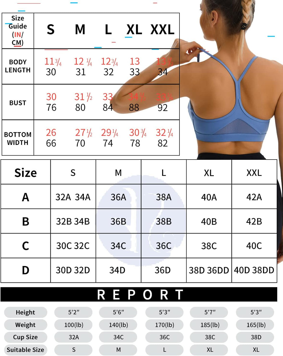 Y-Back, Medium Impact Wirefree Padded Bra Workout Crop Top Longline Sports Bra Push up