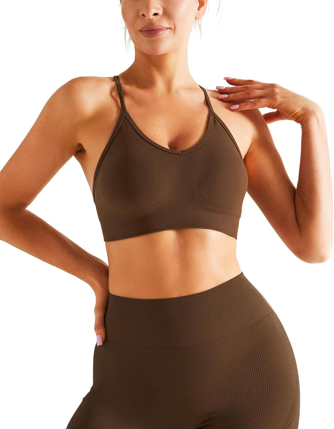 Crisscross Back Seamless Padded Medium Support with Removable Pads