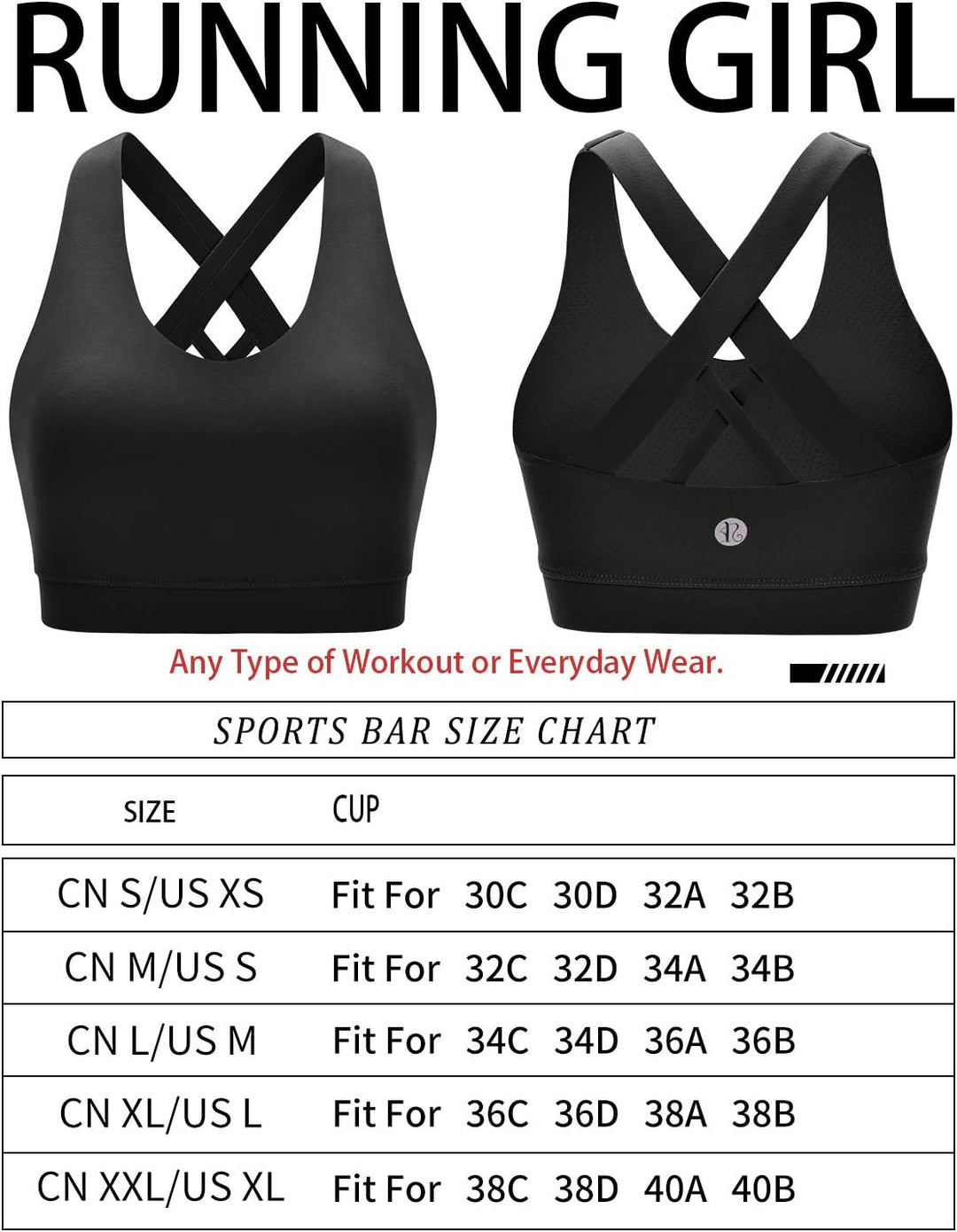 Criss-Cross Back Padded Strappy Sports Bras Medium Support Yoga Bra with Removable Cups