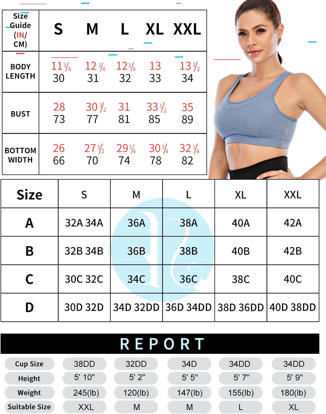 High Impact Sports Bras,Racerback Running Bra Workout Crop Tank Tops Longline Sports Bra Push up