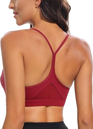 Y-Back, Medium Impact Wirefree Padded Bra Workout Crop Top Longline Sports Bra Push up