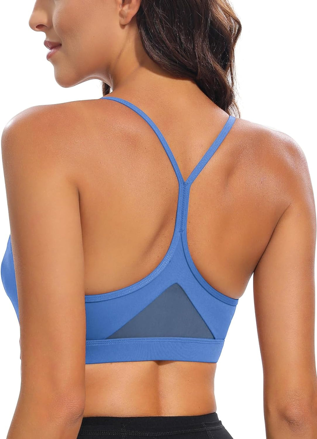 Y-Back, Medium Impact Wirefree Padded Bra Workout Crop Top Longline Sports Bra Push up