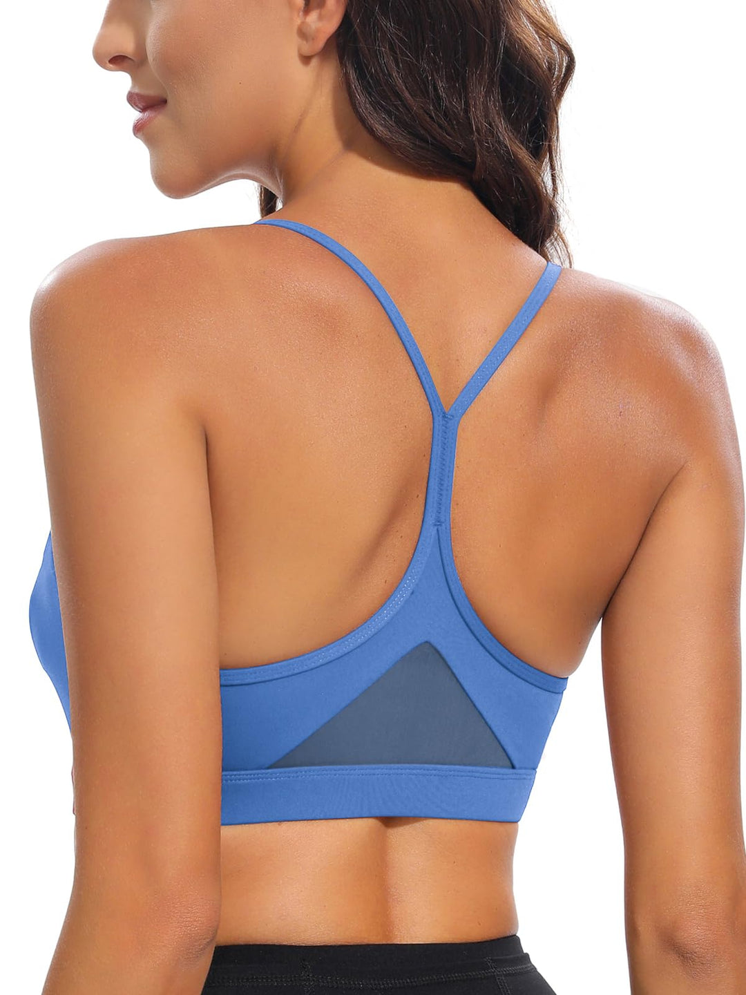 Y-Back, Medium Impact Wirefree Padded Bra Workout Crop Top Longline Sports Bra Push up