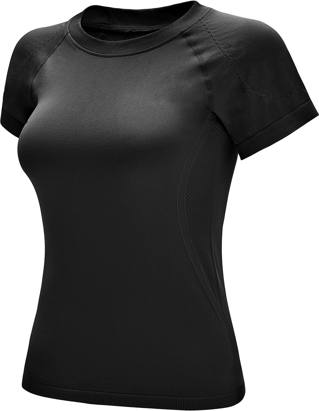 Seamless Workout Shirts Short Sleeve T-Shirt Stretch Tees Quick Dry Gym Athletic Tops