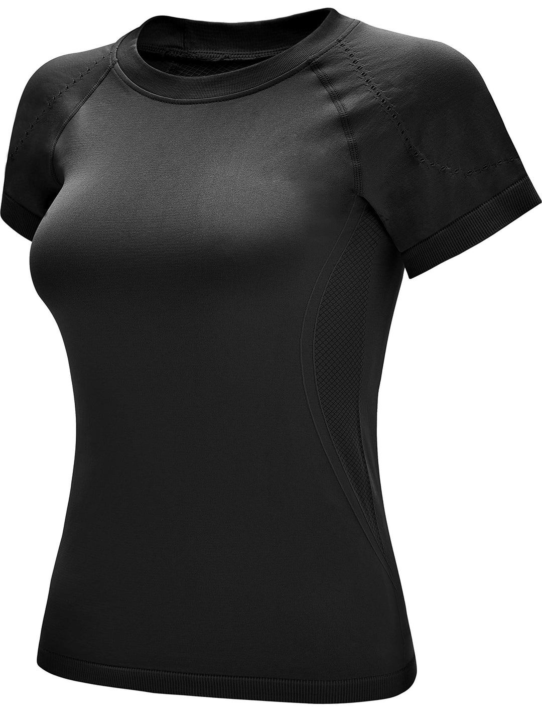 Seamless Workout Shirts Short Sleeve T-Shirt Stretch Tees Quick Dry Gym Athletic Tops