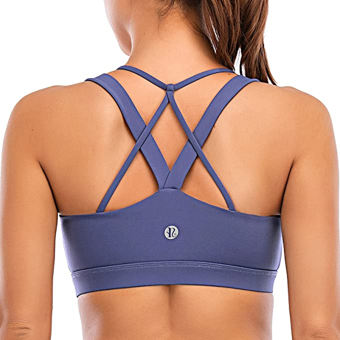 Newest Sexy Criss-Cross Back High Impact Sports Bra with Molded