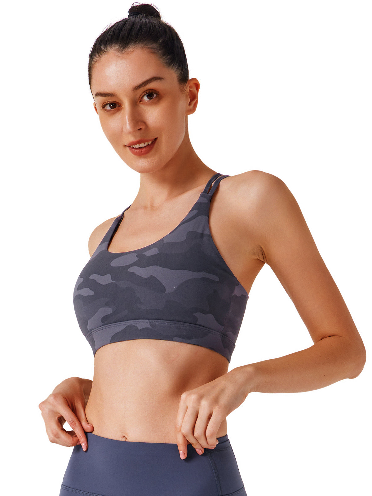 Running Girl Womens Grey Leopard Print Sports Bra Size XL - beyond exchange