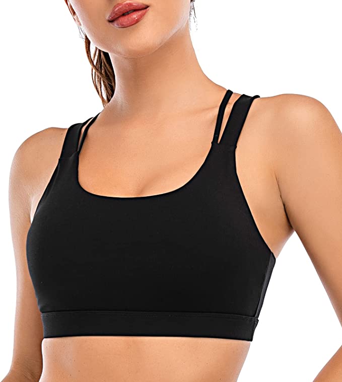 Women Yoga Bra Padded Sports Cropped Y Back Pilates Tank Tops Casual Vest 